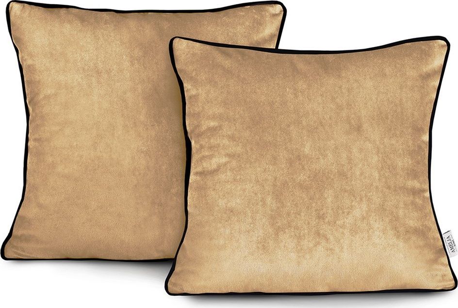 AmeliaHome CUS/AH/VELVET/MUSTARD/PIPING/45X45*2