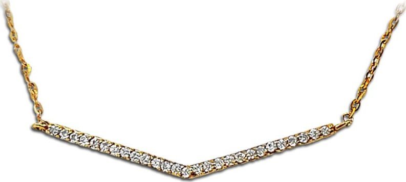 Lovrin Złoty naszyjnik 585 strzałka łuk z cyrkoniami V 1,6g