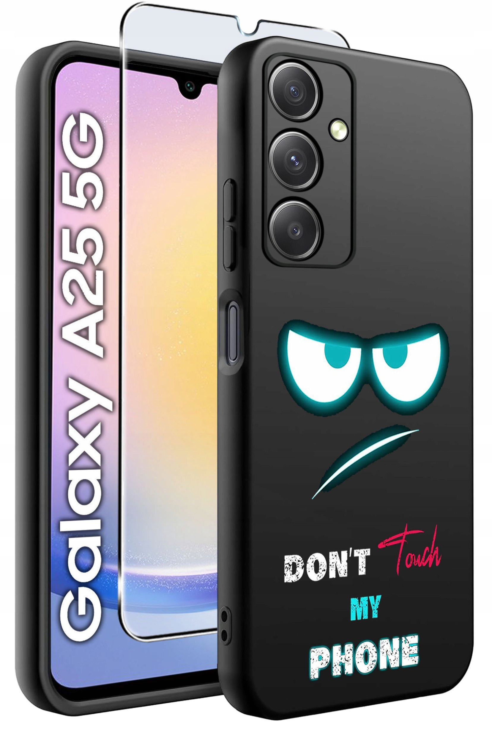 ETUI do Samsung A25 5G WZORY | SILIKONOWE MATT CASE + SZKŁO HARTOWANE 9H