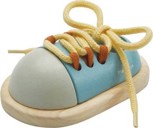 Plan Toys Drewaniny but do nauki sznurowania - barwy sadu
