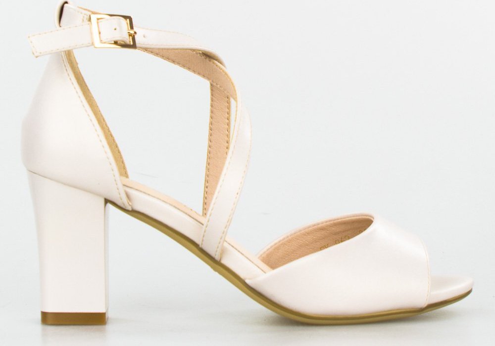 Sergio Leone Sandały na słupku retro perłowe beżowe Sergio Leone-37