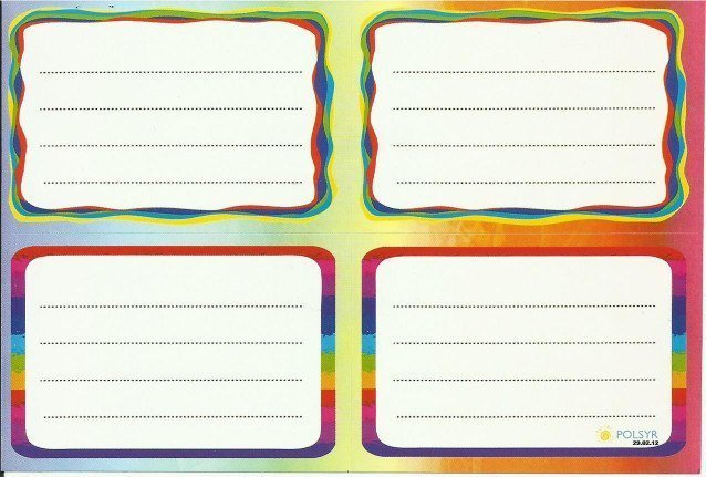 POLSYR Naklejki na zeszyty POLSYR Małe - gładki 5 25ark.