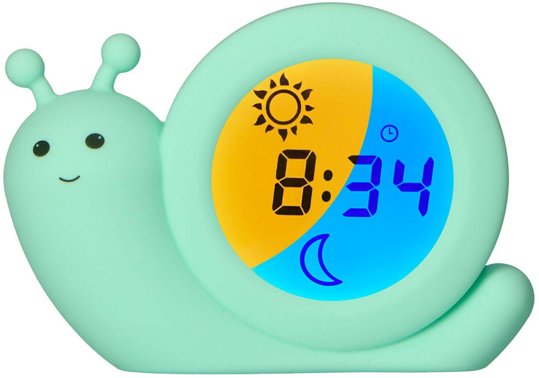 Alecto Baby Simon Snail sleep rhythm alarm clock, mint green