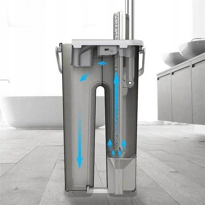 Mop Gotel Q8E MOP PŁASKI Z WIADREM DWUKOMOROWYM