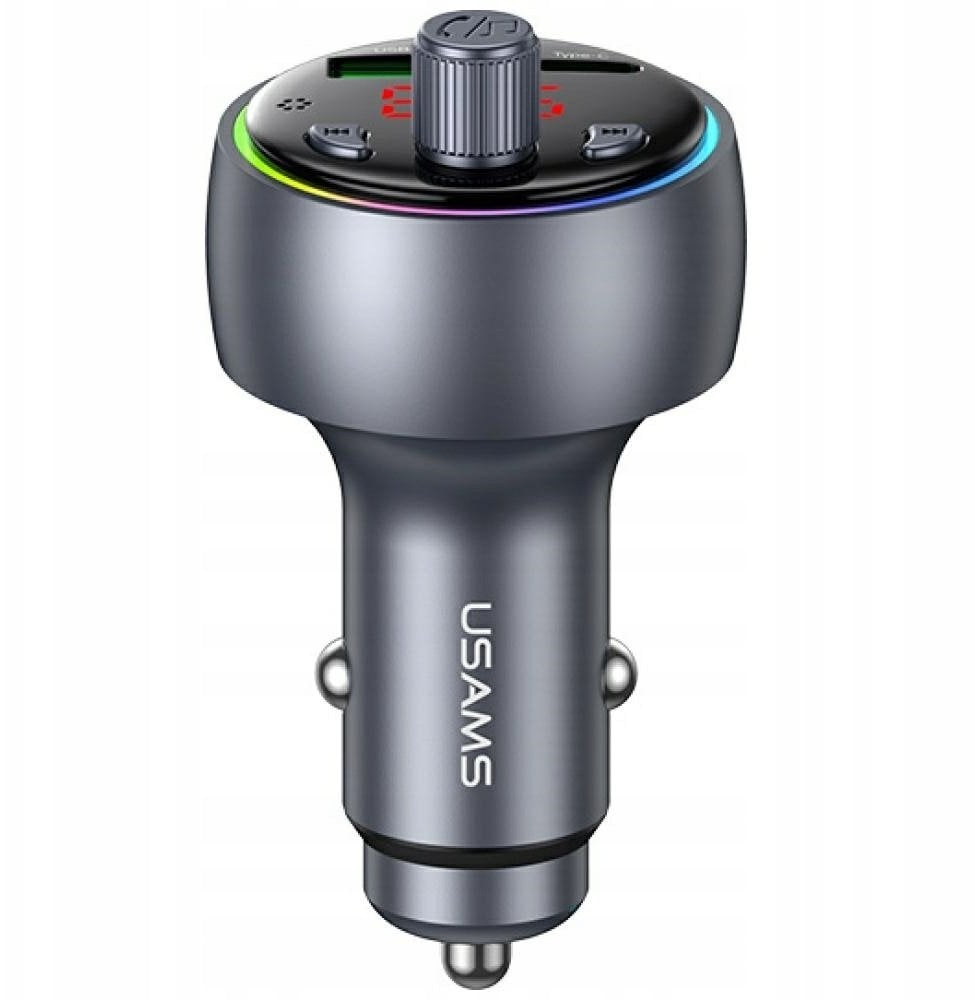 Ładowarka Usams Ładowarka samochodowa CC328 30W 1xUSB-A 1xUSB-C Bluetooth FM tarnish