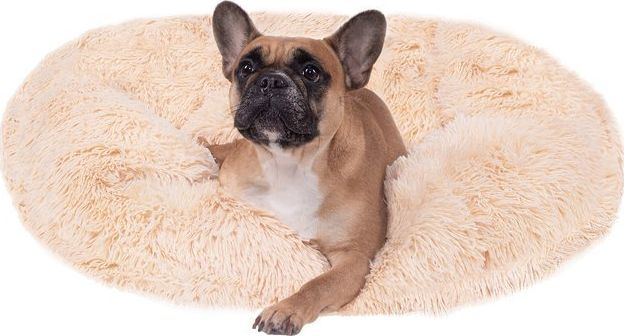 Springos Legowisko dla psa 70cm, pluszowe kremowe