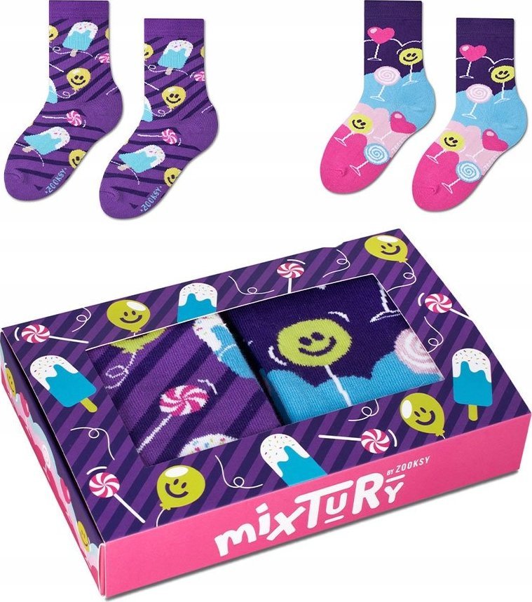Zooksy ZOOKSY Zestaw skarpet dziecięcych mixTURY Słodkości rozm. 30-35