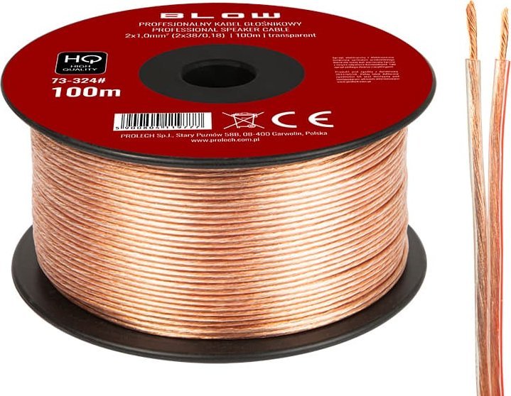 Kabel Blow 73-324# Przew.głośn.2x1,00mm przezroczysty