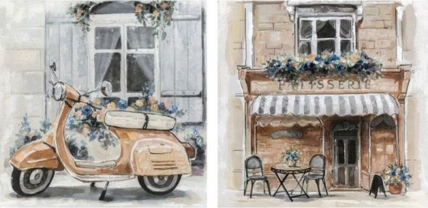 DKD Home Decor Płótno DKD Home Decor Ulica (90 x 3,7 x 90 cm) (2 Sztuk)