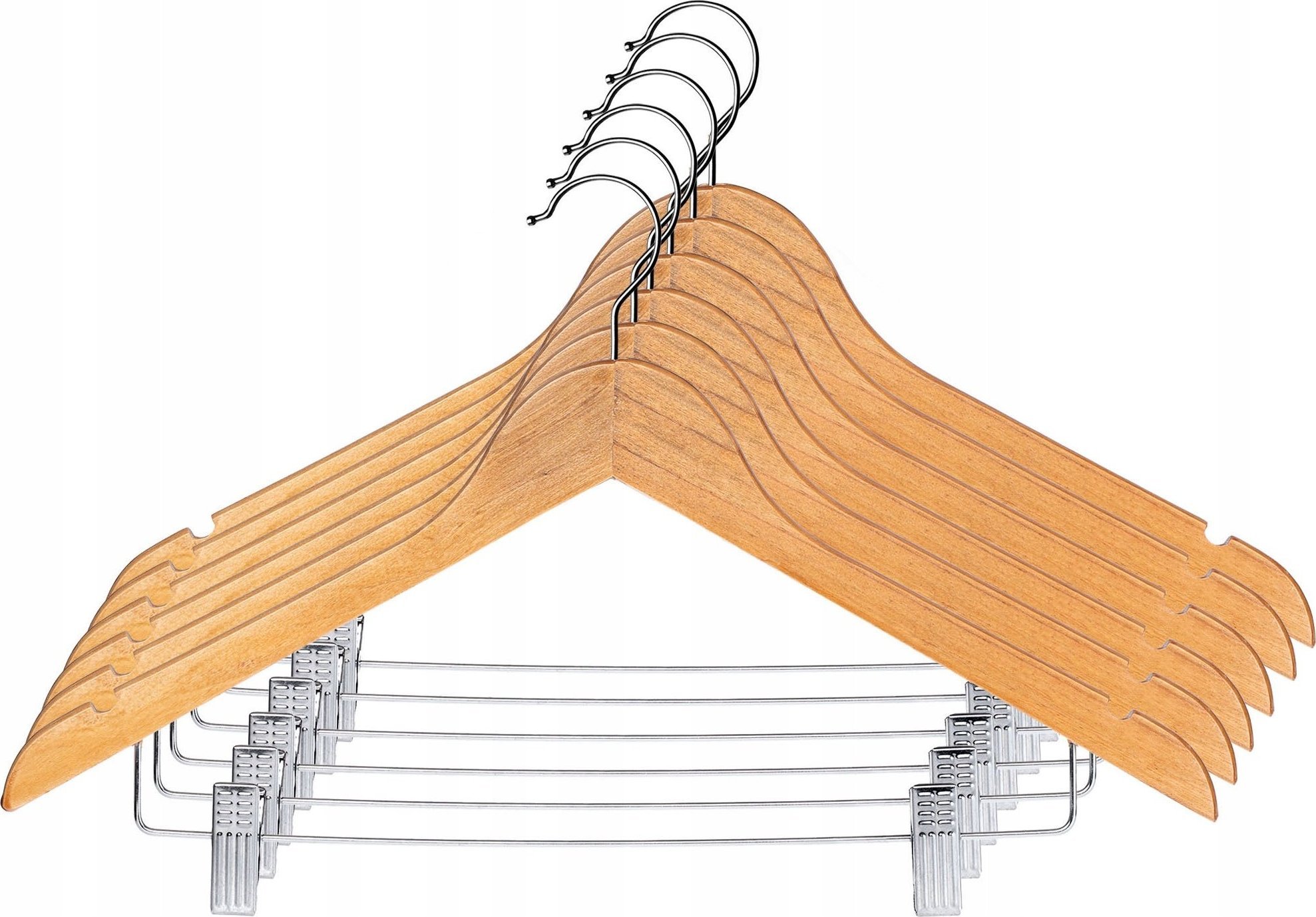 Kadax Wieszaki Drewniane Z Klipsami Na Ubrania 6szt