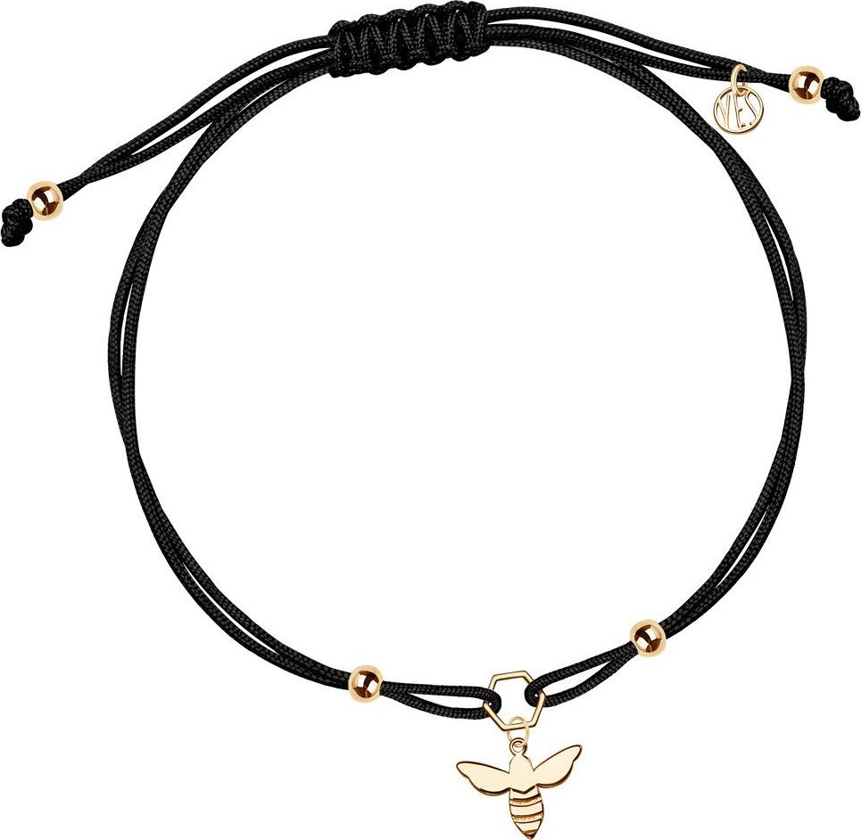 Yes Bransoletka YES srebrna pozłacana na sznurku [H]