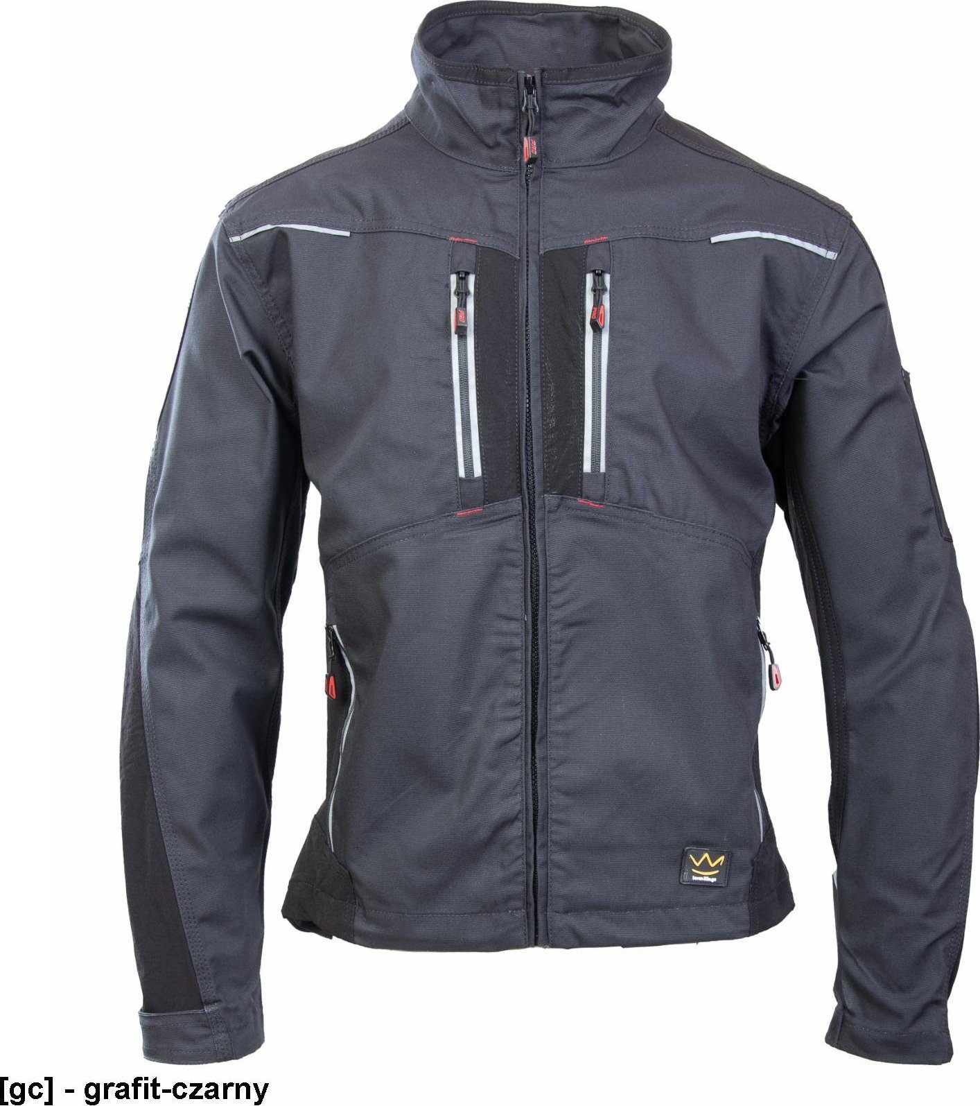 Polstar A6BL - SEVEN KINGS BLUZA ROBOCZA PRO GRAFIT, 300G/M2, BAWEŁNA/POLIESTER/SPANDEX (57%/40%/3%) - grafit-czarny S