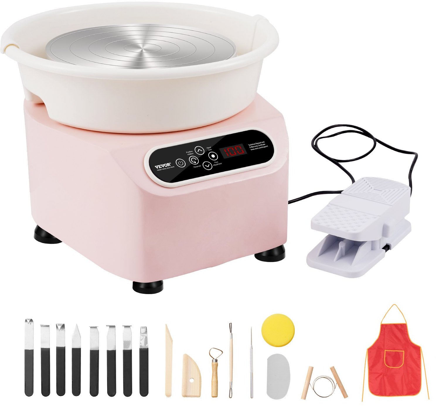 Koło garncarskie elektryczne różowe 25 cm 350 W