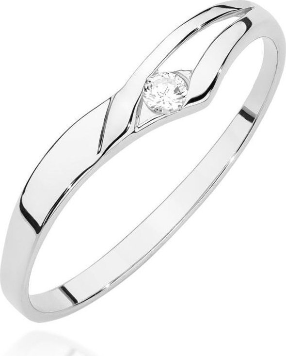 Best Diamonds złoty pierścionek z brylantem 0.04ct 15