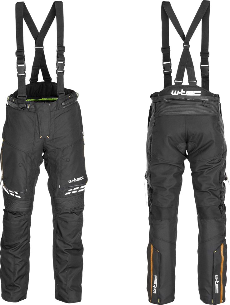 W-Tec Męskie spodnie motocyklowe W-TEC Spirital Kolor Czarny-fluo żółty, Rozmiar 5XL