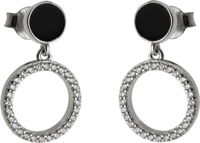 Lovrin Srebrne kolczyki 925 sztyft oponki 2 g cyrkonia