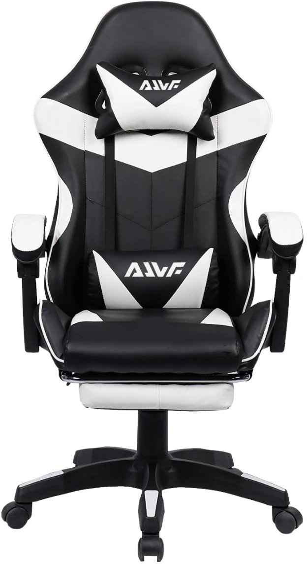 Fotel dla gracza gamingowy z podnókiem biao-czarny Sienna