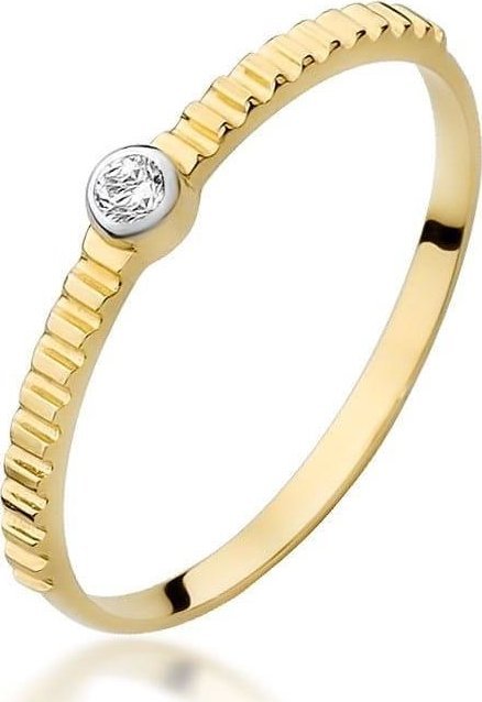Best Diamonds złoty pierścionek z brylantem 0.04ct 24