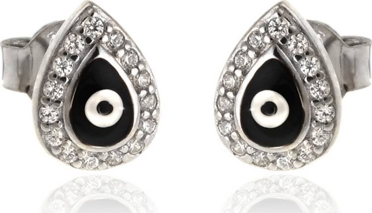 Lovrin Srebrne kolczyki 925 w kształcie łezki z okiem