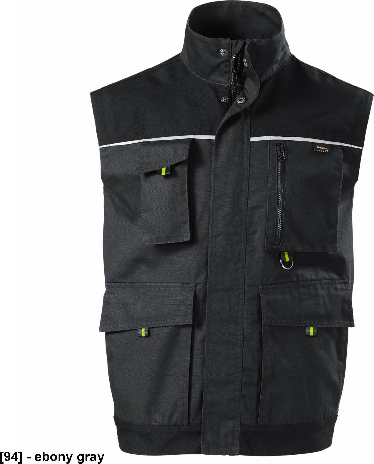 RIMECK Ranger W54 - ADLER - Kamizelka robocza męska, 270 g/m, 65% poliester, 35% bawełna, - ebony gray 48/50