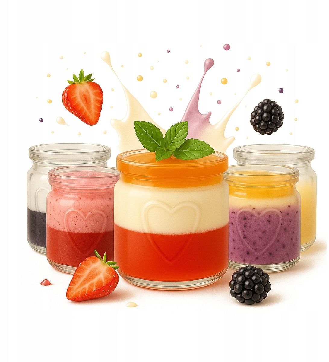 Bimberek 5x Pojemniki na desery 150ml Słoik szklany serce Na deserki Do deserów