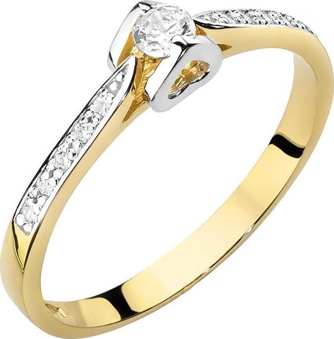 Best Diamonds złoty pierścionek z brylantem 0.15ct 25