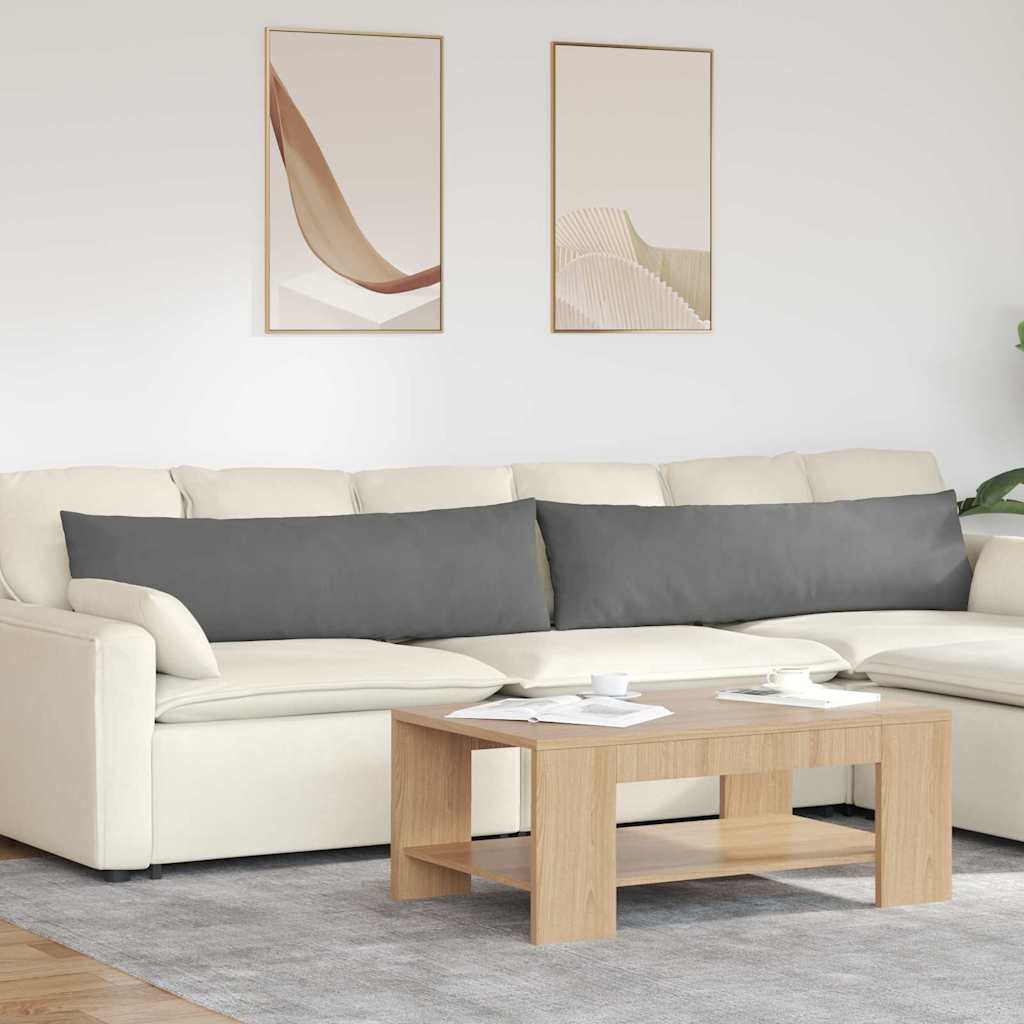 vidaXL Poduszki na sofę 2 pcs Ciemnoszary 145 x 40 cm tkanina