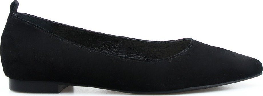 Sempre Baleriny skórzane zamszowe czarne Sempre-38