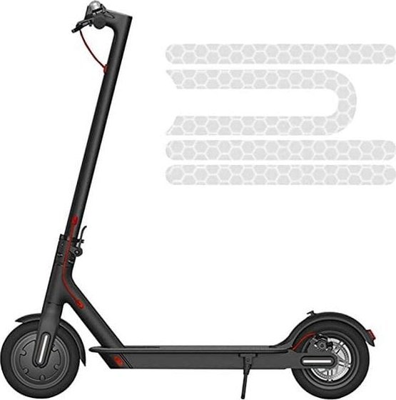 Hulajnoga elektryczna INOPARTS Naklejki Zaślepki odblaskowe do Xiaomi M365 / PRO - BIAŁY