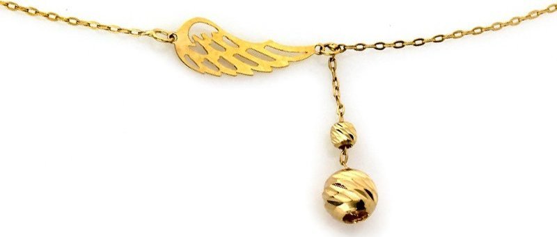 Lovrin Złoty naszyjnik 585 z kulką i SKRZYDŁEM