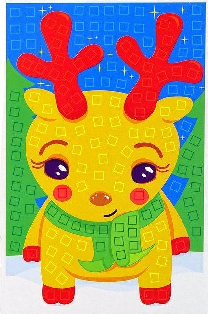 LeanToys Zestaw DIY Kolorowa Mozaika Święta Wyklejanka Renifer