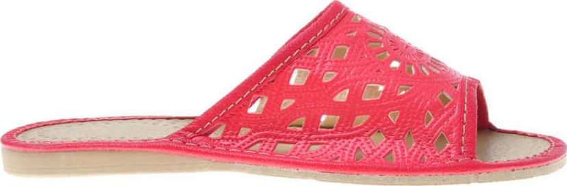 Pantofelek24 Domowe damskie klapki z Podhala CZERWONE /A4-1 6141 S171/ 38