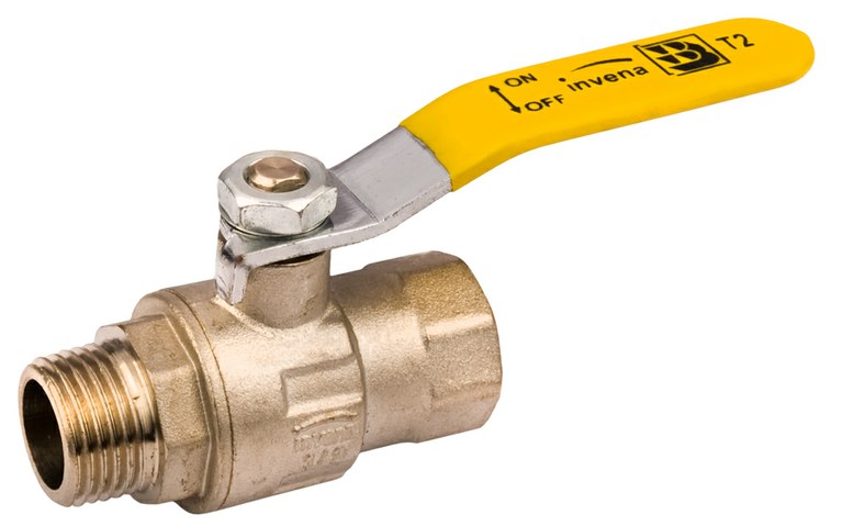 Invena Kurek gazowy gwint wewnętrzny/zewnętrzny 1/2" - GZ-30-015