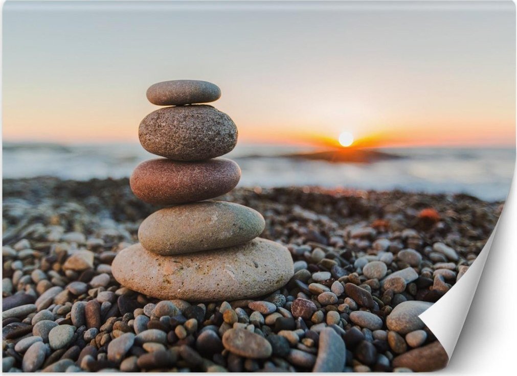 Feeby Fototapeta, Kamienie na plaży - 200x140