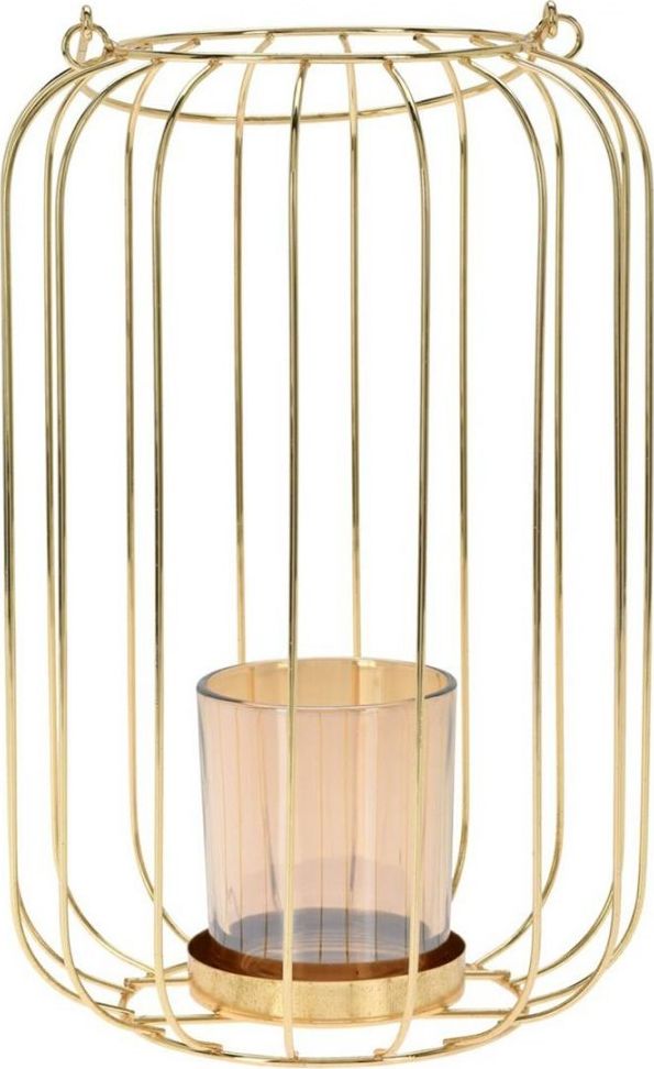 Art-Pol Lampion druciany złoty z rączką 26 cm