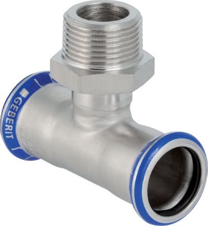 Geberit Trójnik Mapress Edelstahl przejściowy GZ 28mm x 1" x 28mm (31461)