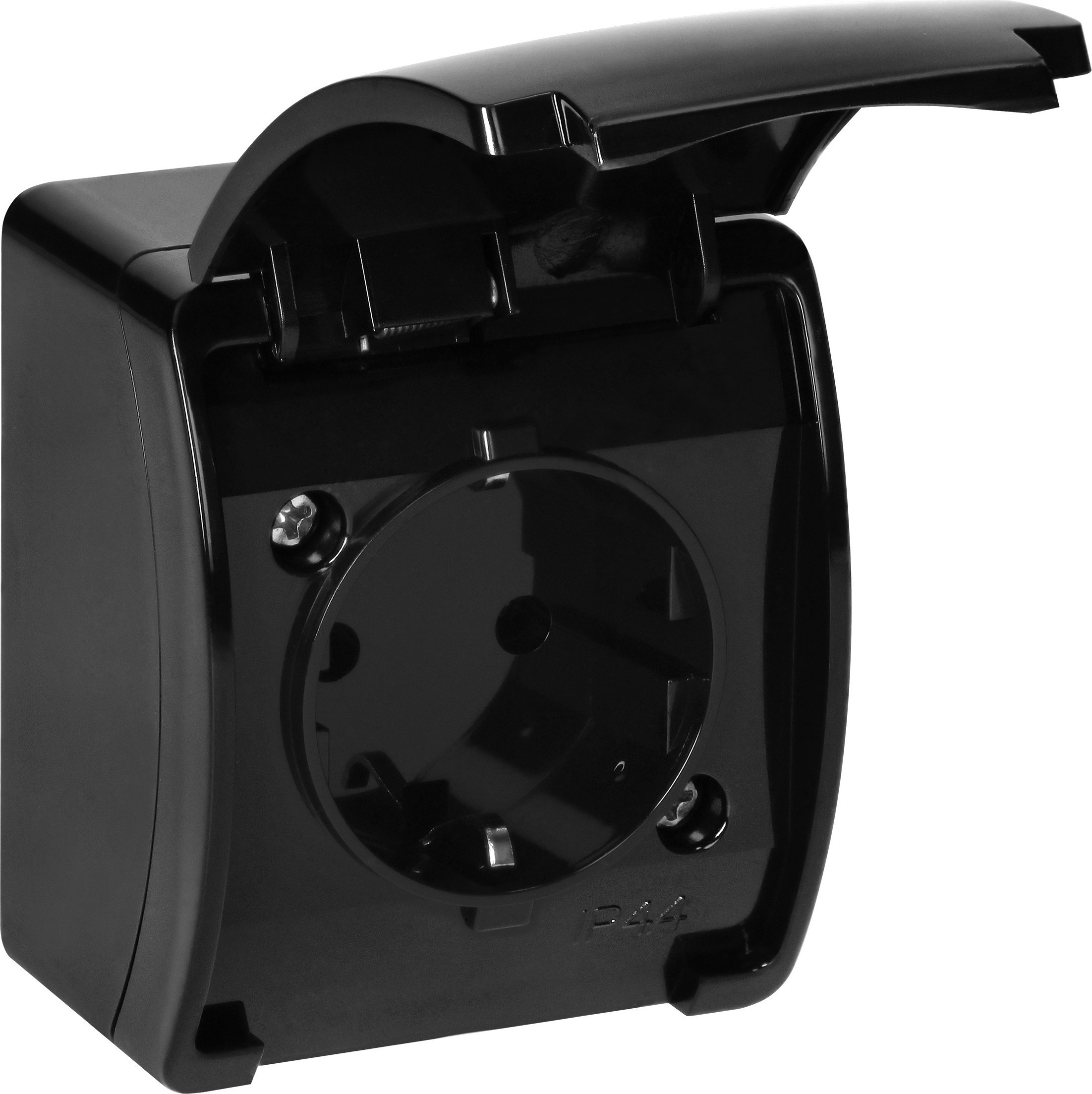 Orno Gniazdo pojedyncze 2P+Z Schuko AQUATIC, IP44, czarne