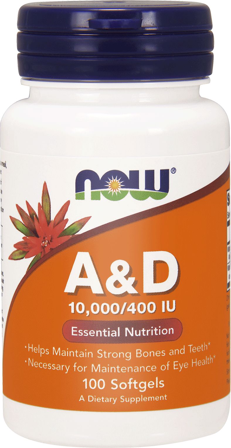 NOW Foods Witamina A & D 10000/400 IU 100 kapsułek