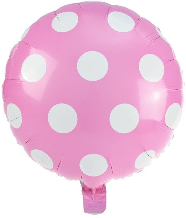 Balon foliowy kropki jasnoróżowy