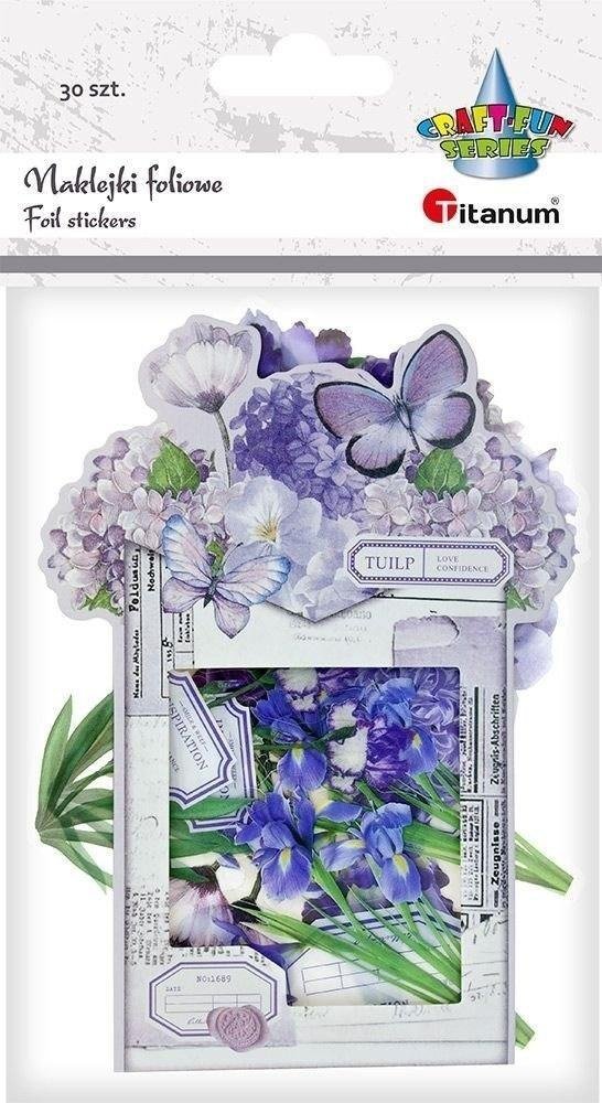 Titanum Naklejki foliowe Kwiaty fioletowe 30szt