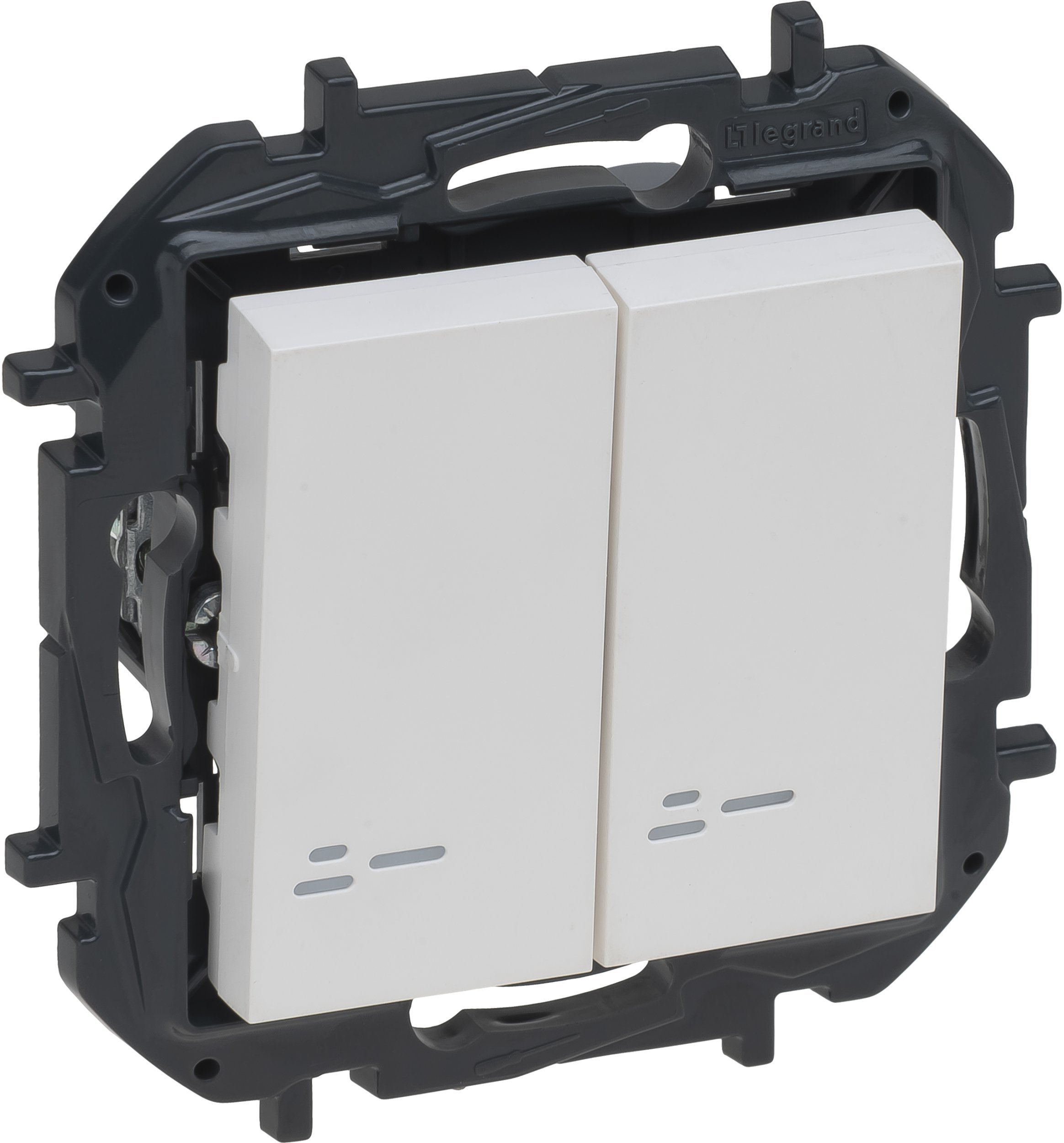 Legrand Niloe Step Podwójny włącznik schodowy z podświetleniem biały 10A - 863118B