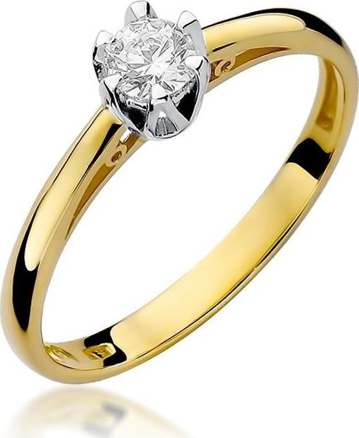 Best Diamonds złoty pierścionek z brylantem 0.15ct 12
