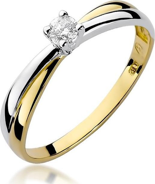 Best Diamonds złoty pierścionek z brylantem 0.10ct 8