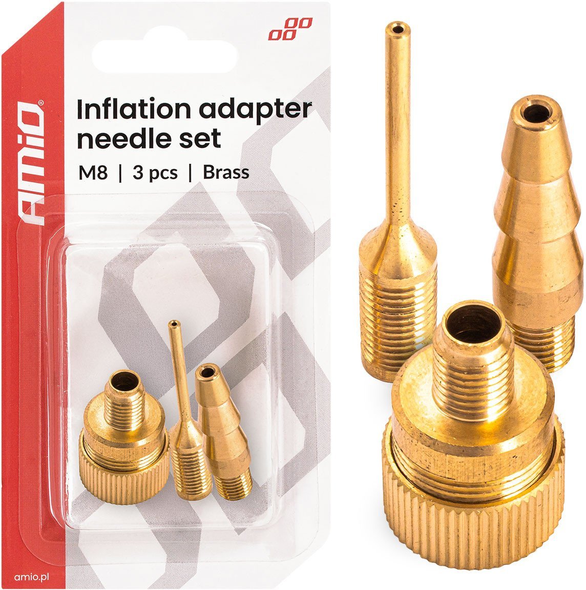 Zestaw adapterów do pompowania m8 amio-04502
