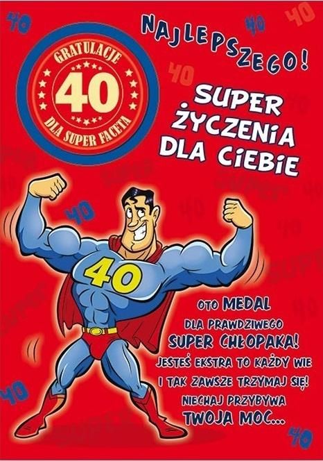 Stamp Karnet Party naklejany B6+koperta Urodziny 40 wz05