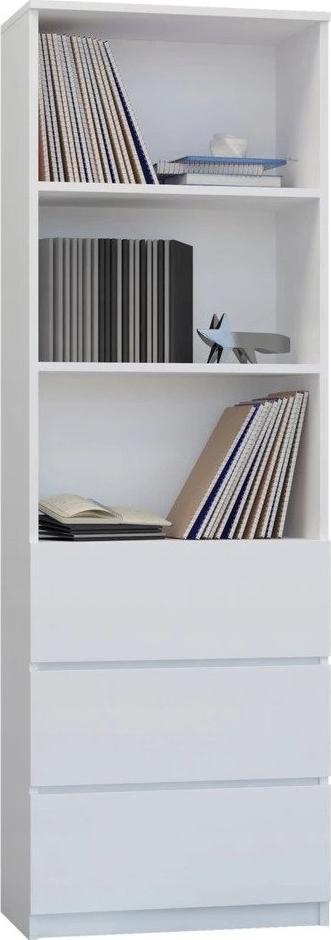 Mobene REGAŁ KSIĄŻKI BIUROWY 3 SZUFLADY 3 PÓŁ BIAŁA B-3 MOBENE