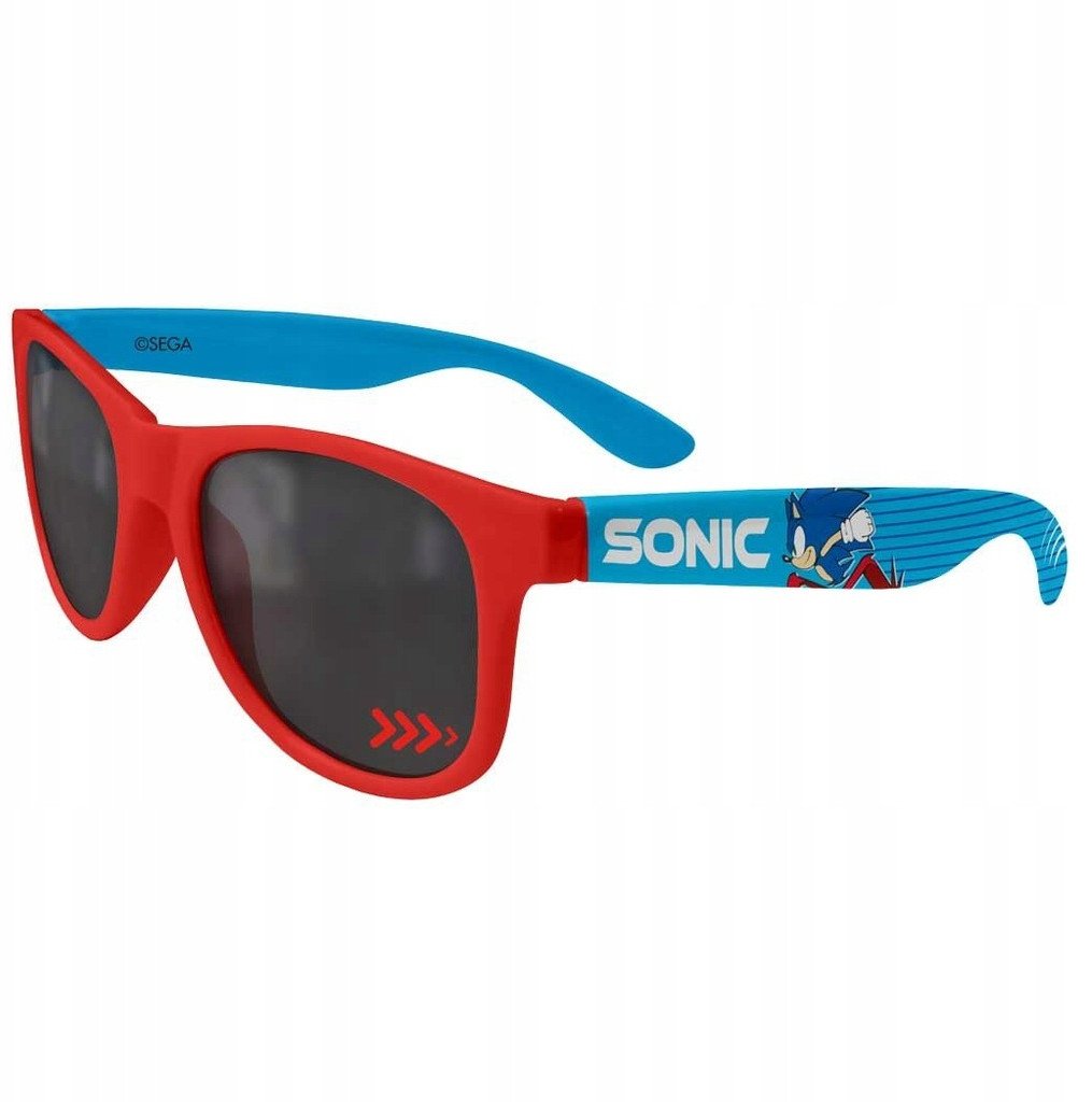 Okulary przeciwsłoneczne Sonic dla dzieci UV 400 czerwono - niebieskie