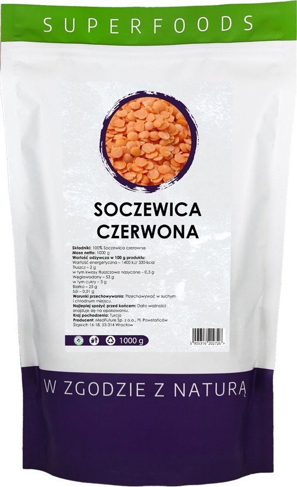 MedFuture Czerwona soczewica 1 kg - Medfuture || Oficjalny sklep MedFuture