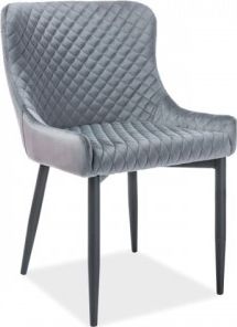 Signal KRZESŁO COLIN B VELVET CZARNY STELAŻ/SZARY BLUVEL14