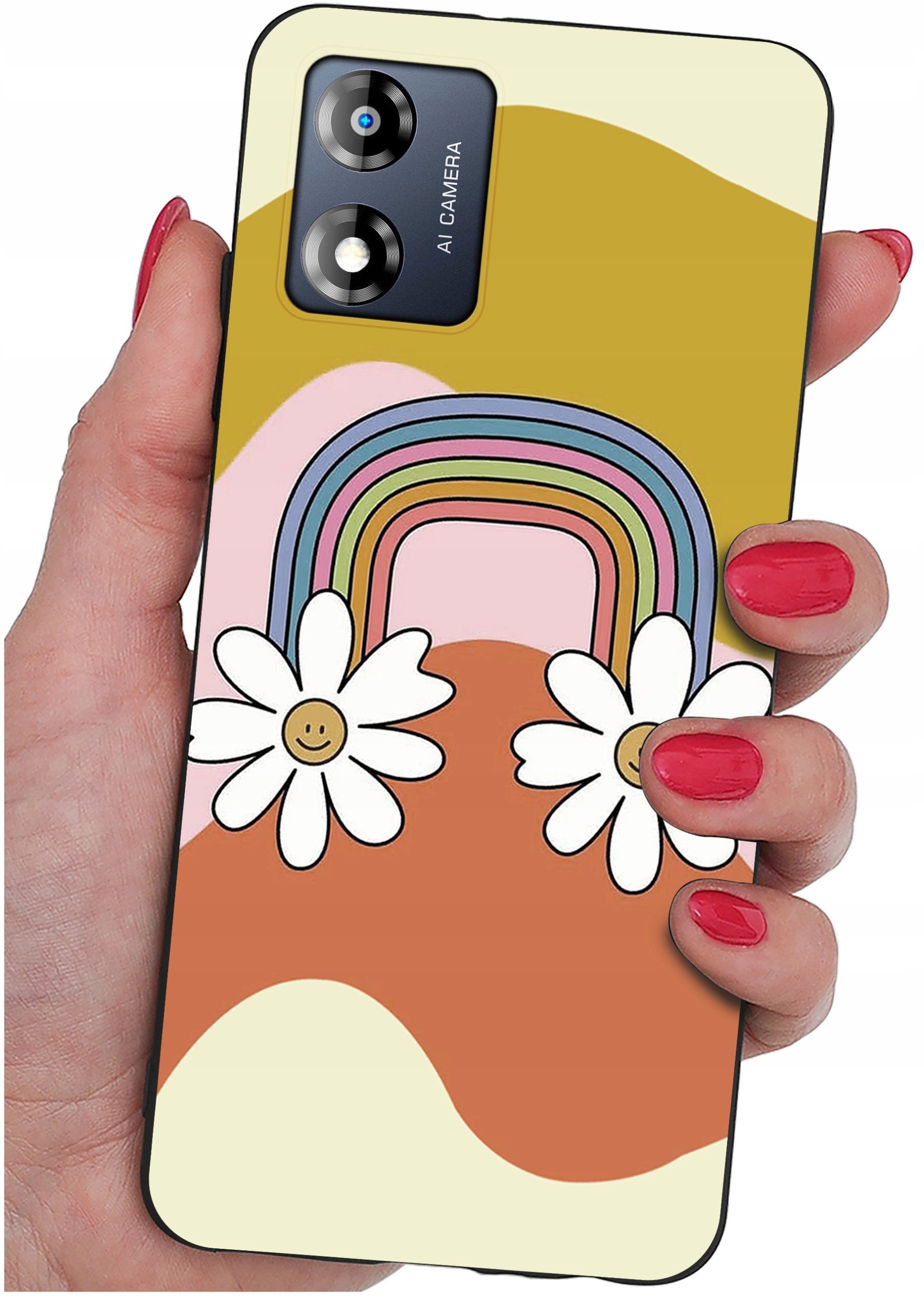 Etui do Motorola Moto E13 WZORY |SILIKONOWE MATT CASE + SZKŁO 9H
